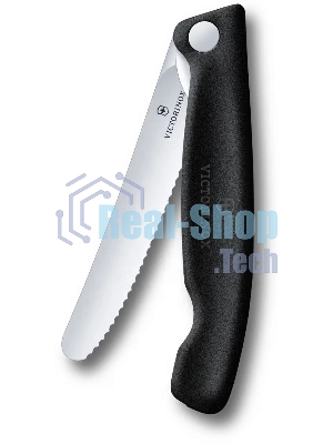 Нож кухонный Victorinox Swiss Classic (6.7833.F) стальной столовый лезв.110 мм серрейт. заточка черный карт. коробка