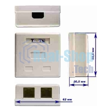 Розетка TWT (TWT-SM2-4512-WH) настенная 1 порт RJ-45 категории 5е и 1 порт RJ-12. UTP. белая