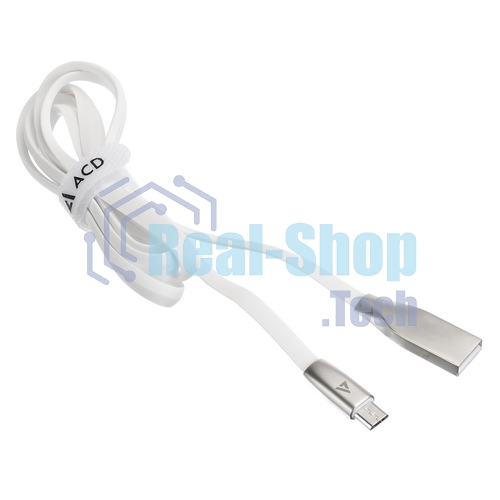 Кабель USB ACD-Infinity MicroUSB - USB-A TPE, 1.2м, белый