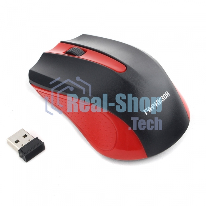 Мышь беспроводная Гарнизон GMW-430R красный, 1200 dpi, радиоканал, USB, кнопки - 3