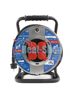 Удл. на мет. катушке “Power Cube” IP44 16А 50м резина 3*2,5мм2 4 роз. с/з
