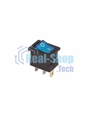 Выключатель клавишный Rexant 12V 15А (3с) ON-OFF синий с подсветкой Mini