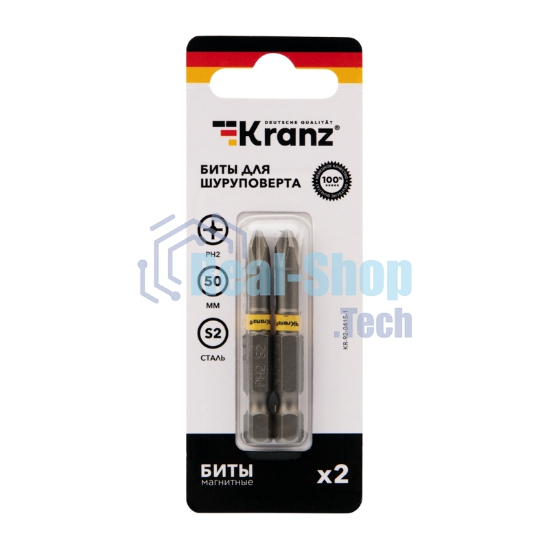 Бита для шуруповерта Kranz PH2х50 мм (2 шт./уп.)