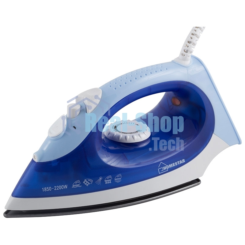 Утюг HOMESTAR HS-4002А синий (1850-2200Вт, пар, спрей, паровой удар, тефлоновая подошва)