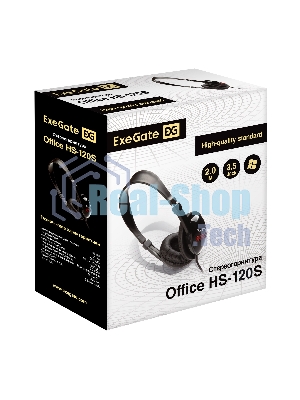 Гарнитура Exegate HS-120S чёрный, проводная, 2 x mini jack 3.5 мм, подвижный микрофон