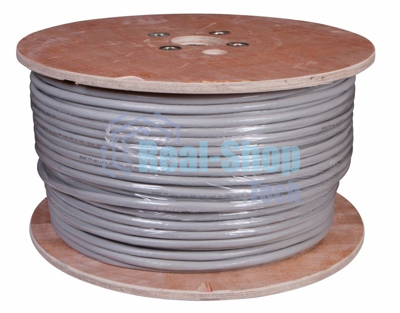 Кабель витая пара Rexant F/UTP, cat.5e, PVC, 25PR, 24AWG, INDOOR, SOLID, серый, 305м