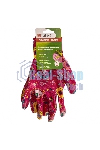 Перчатки садовые Palisad из полиэстера с нитрильным обливом, красные, S