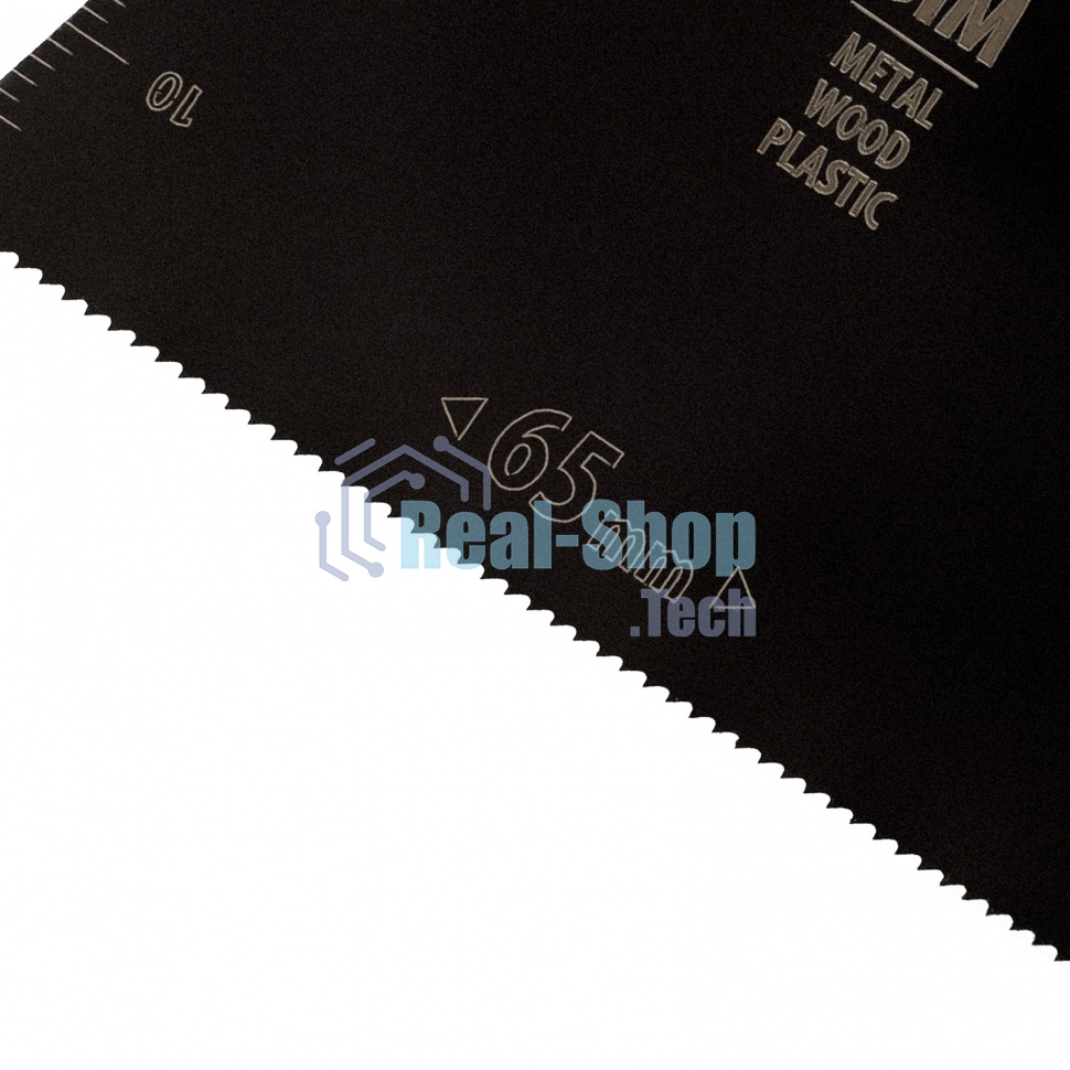 Насадка для МФИ Denzel режущая прямая, BiM, по металлу и дереву, 65 x 1,2 мм, мелкий зуб