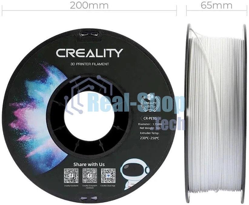 Пластик для принтера 3D Creality 3301030034 CR-PETG 1.75мм 1кг белый