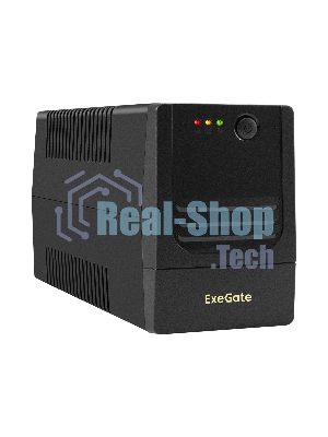 Источник бесперебойного питания ExeGate Power NB-850.LED.AVR.2SH (850VA/510W, LED, AVR, 2*Schuko, батарея 12V 9Ah, черный)