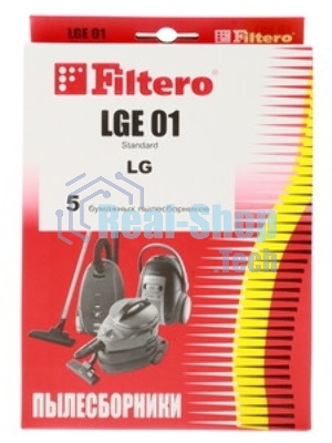 Комплект пылесборников Filtero LGE 01 Standard, двухслойные, 5 шт., для пылесосов LG