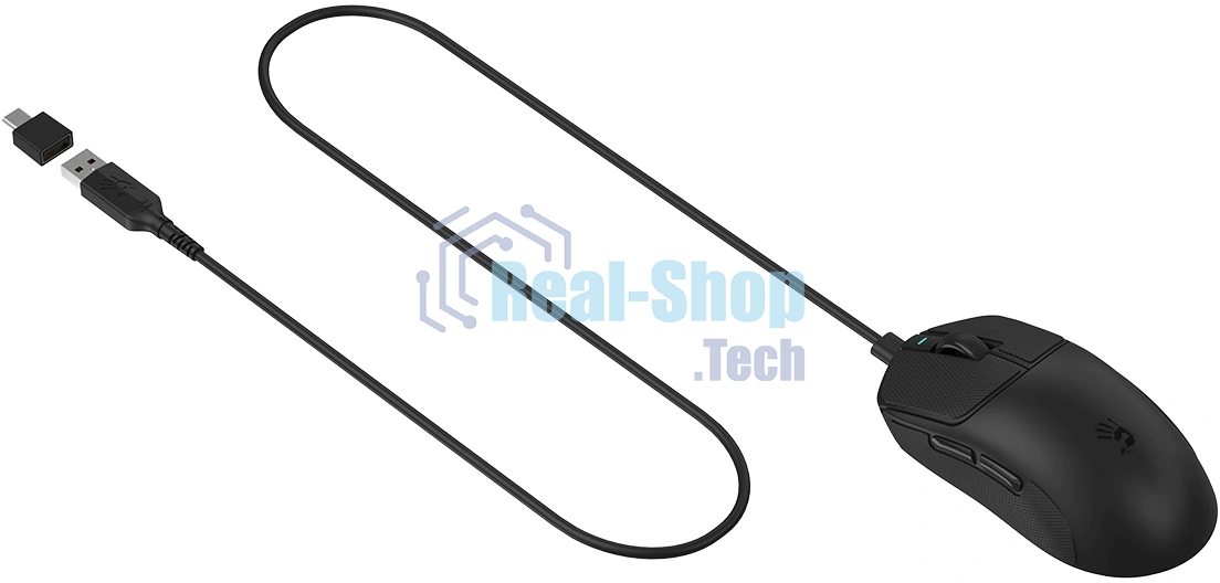 Мышь беспроводная/проводная A4tech Bloody R77UltraDock черный, 20000 dpi, USB Type-A, радиоканал, кнопки - 5