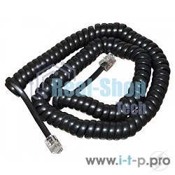 Шнур для телефонной трубки Rexant витой RJ-10 (4P-4C), 2м, черный