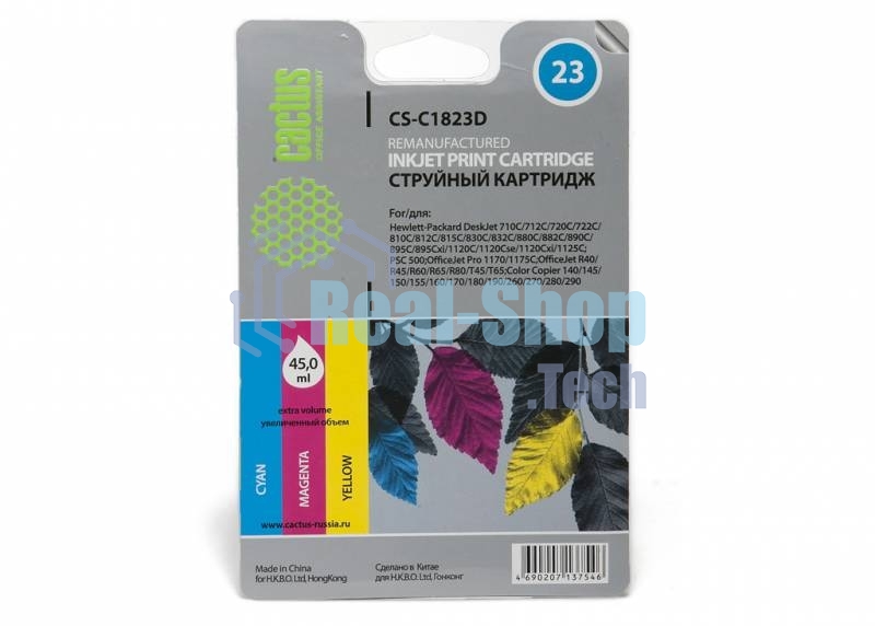 Картридж струйный Cactus CS-C1823D цветной (38мл) для №23 HP DeskJet 700series/712c/720c/722c/810