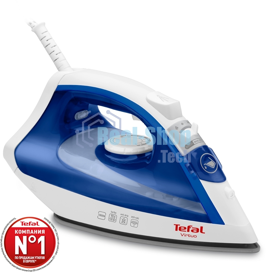 Утюг Tefal FV1711E0 1800Вт синий/белый