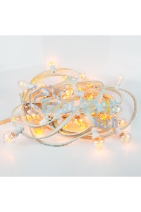 Гирлянда Neon-night LED Galaxy Bulb String 10м, белый каучук, 30 лампx6 LED желтый, влагостойкая IP65