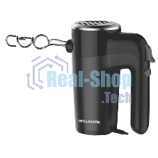Миксер Willmark WHM-7003 (500Вт, 6 скоростей, насадки для взбивания/для теста, черный)