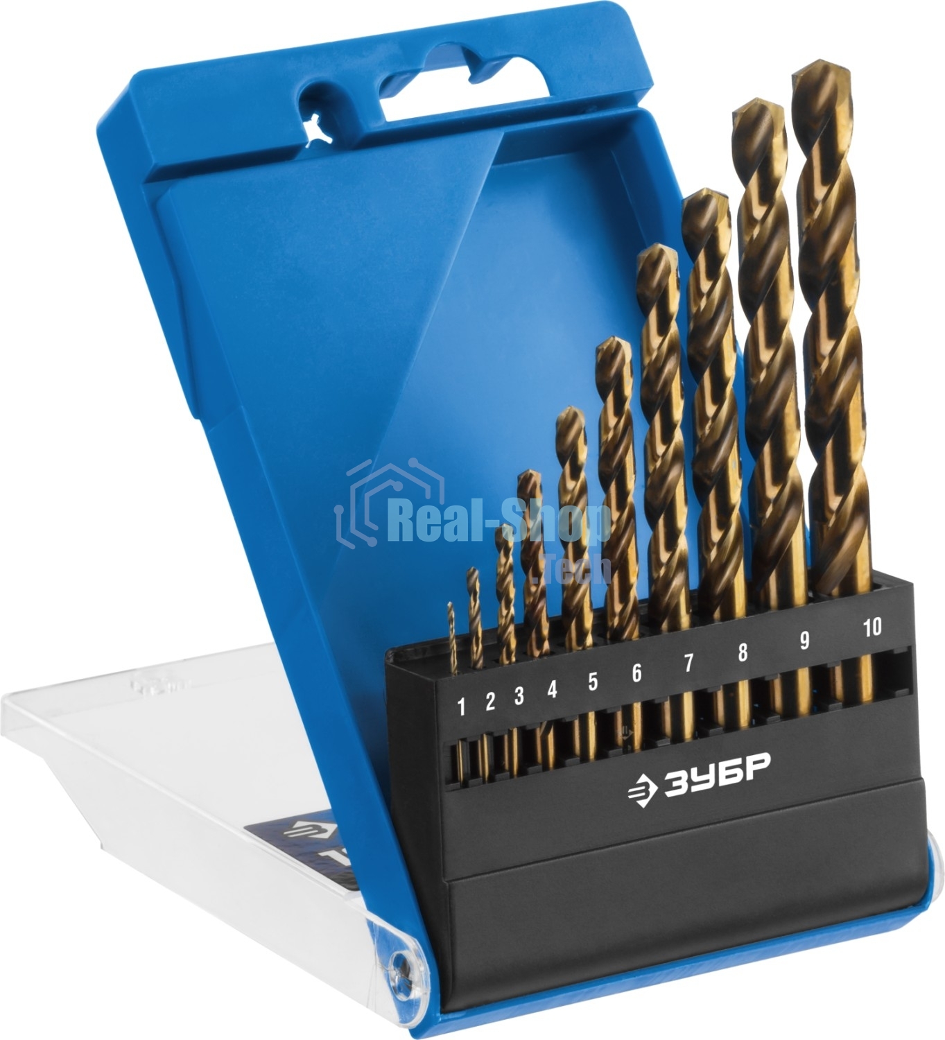 Набор сверл по металлу, Зубр КОБАЛЬТ 10 шт (1-10 мм), сталь Р6М5К5, класс А