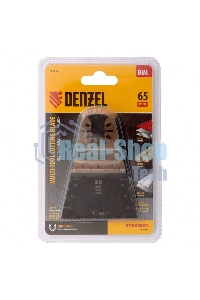 Насадка для МФИ Denzel режущая прямая, BiM, по металлу и дереву, 65 x 1,2 мм, мелкий зуб