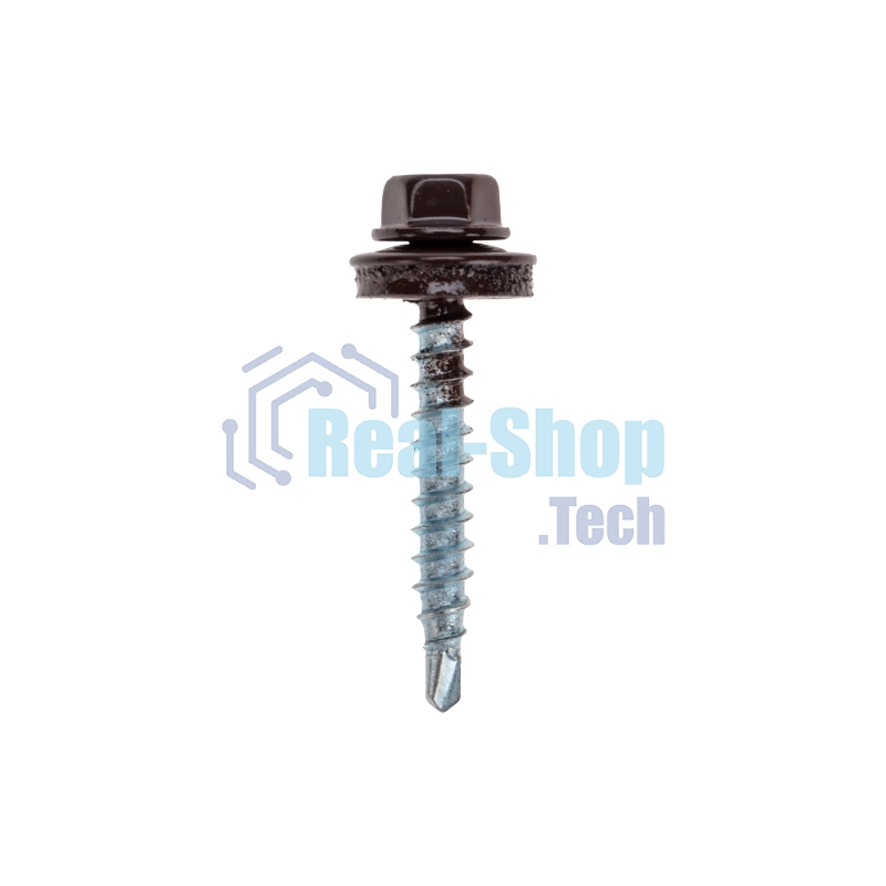 Саморез кровельный Kranz 4,8х35мм, окрашенный RAL 8017, короб (250 шт/уп)