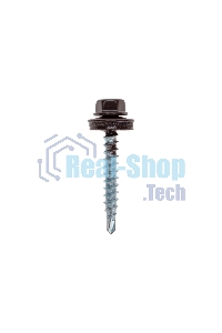 Саморез кровельный Kranz 4,8х35мм, окрашенный RAL 8017, короб (250 шт/уп)