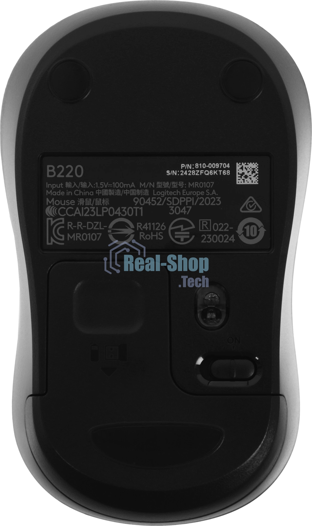 Мышь беспроводная Logitech B220 Silent черный, 1000 dpi, радиоканал, USB, кнопки - 3