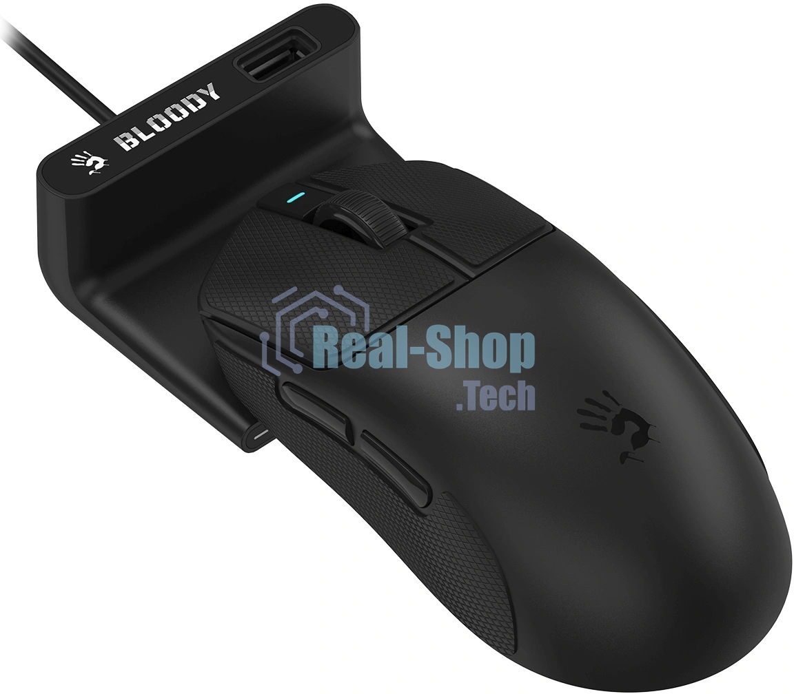 Мышь беспроводная/проводная A4tech Bloody R77UltraDock черный, 20000 dpi, USB Type-A, радиоканал, кнопки - 5