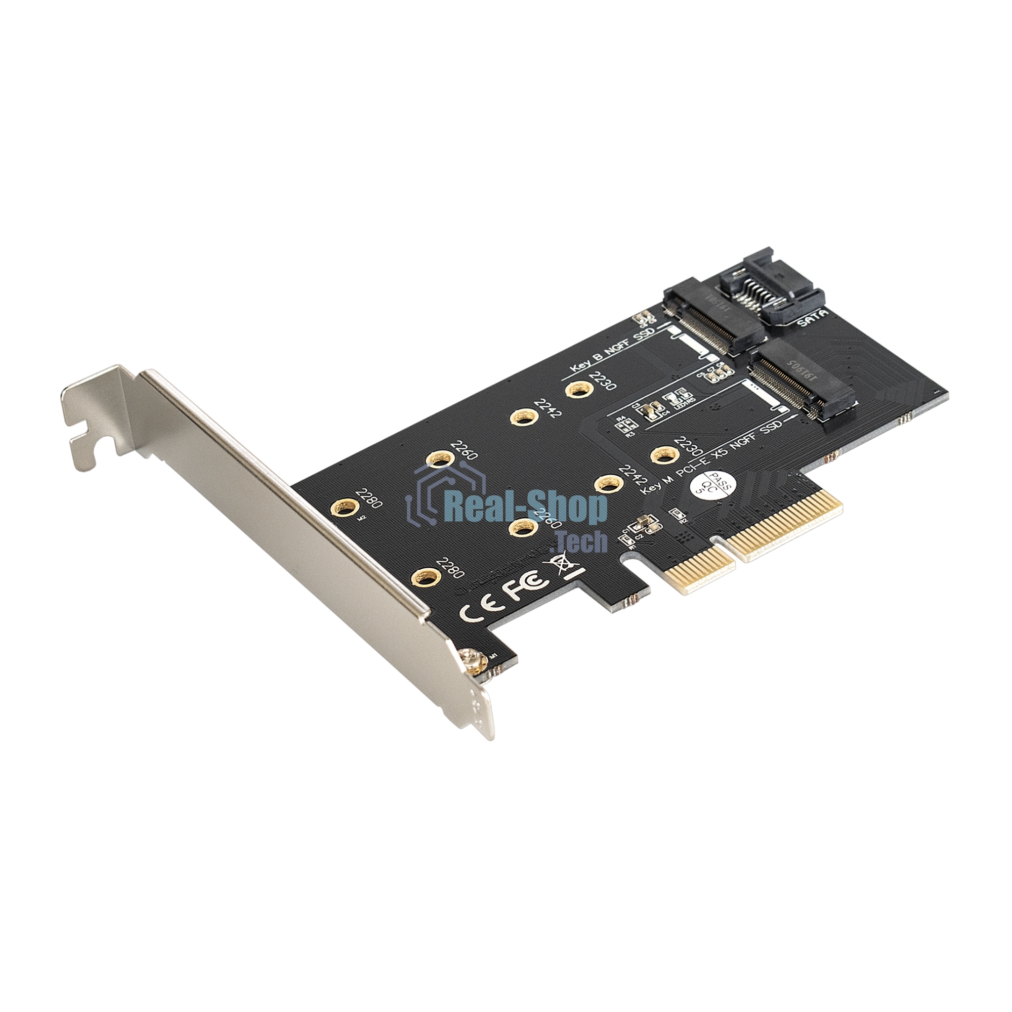 Переходник ExeGate EXE-509 M.2 B key + M.2 M Key -> PCI-Ex4/SATA