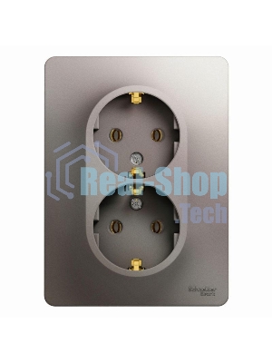 Розетка 2-м Glossa с заземл. в сборе платина SchE GSL001224