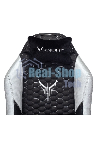 Кресло игровое Knight Neon черный/серебряный соты эко.кожа с подголов. крестовина металл