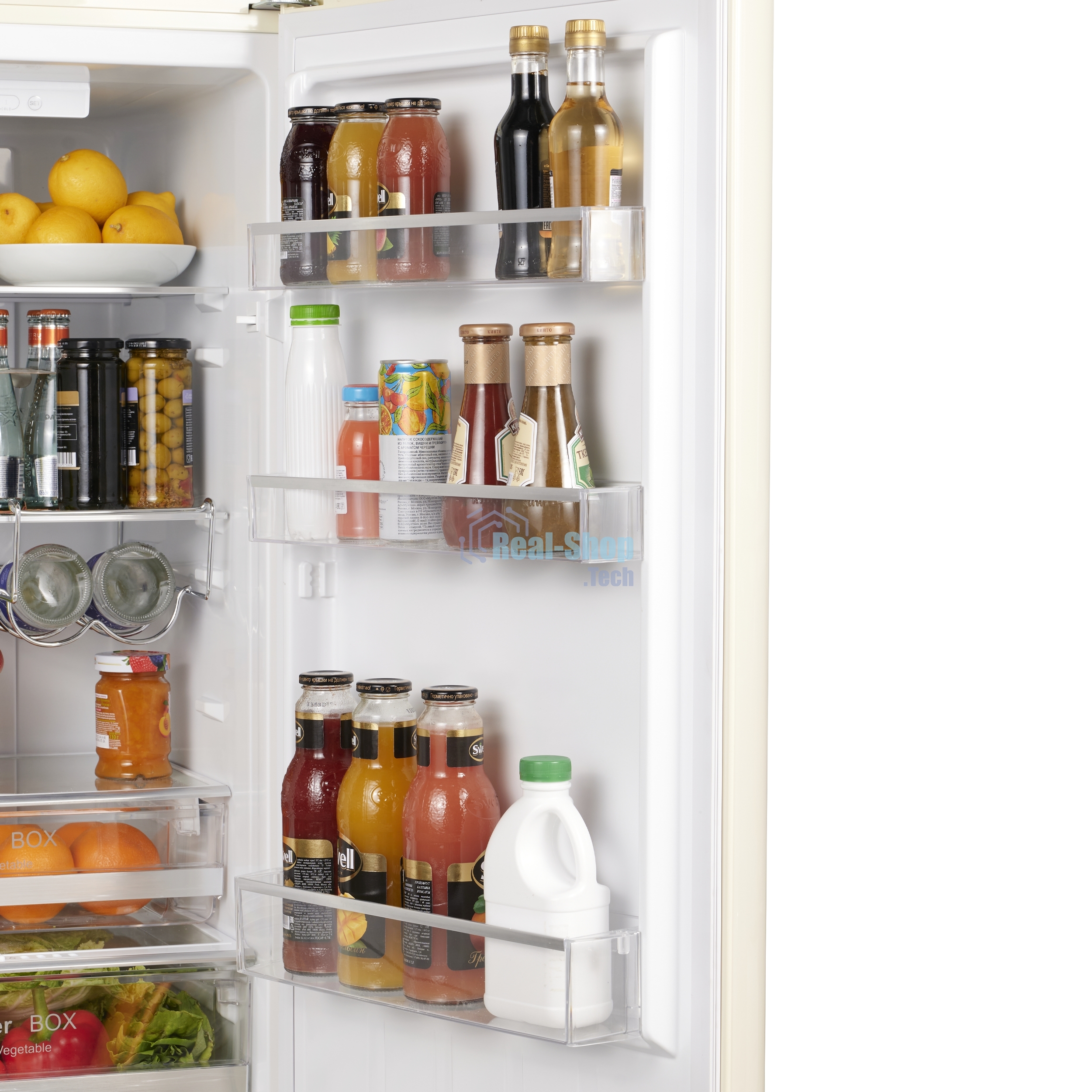 Холодильник Maunfeld MFF186NFRBG бежевый двухкамерный 181/71л морозилка снизу