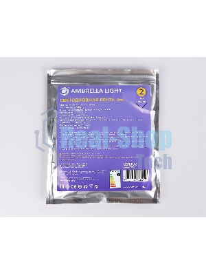 Светодиодная лента Ambrella light GS1302 2835 180Led/ 14.4W m/ 12V IP20 4500K/ 5000*8*1.2mm (2 конт.)