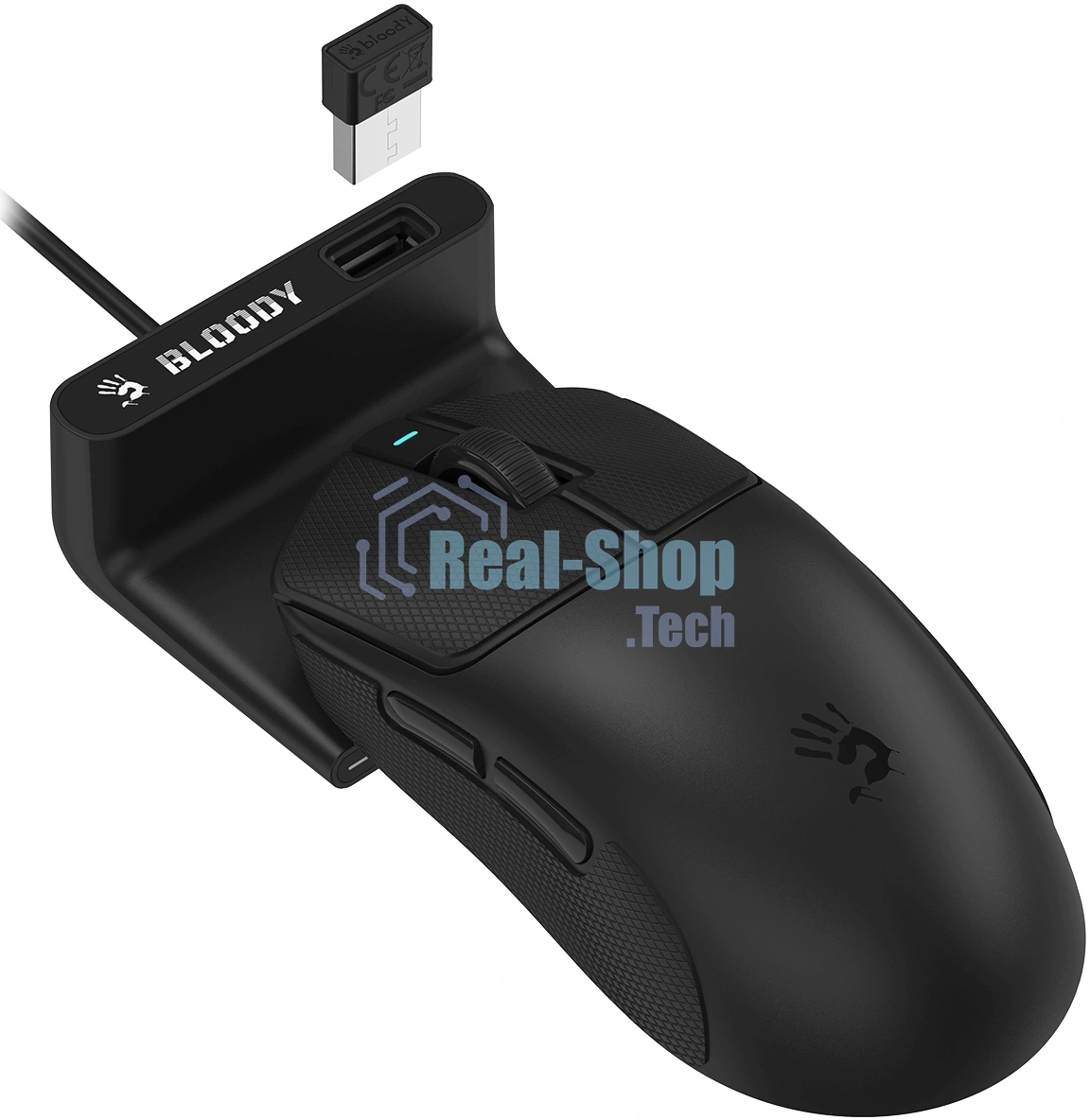 Мышь беспроводная/проводная A4tech Bloody R77UltraDock черный, 20000 dpi, USB Type-A, радиоканал, кнопки - 5