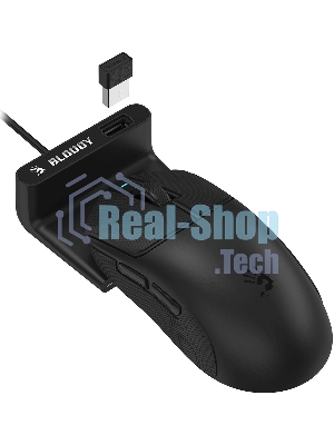 Мышь беспроводная/проводная A4tech Bloody R77UltraDock черный, 20000 dpi, USB Type-A, радиоканал, кнопки - 5