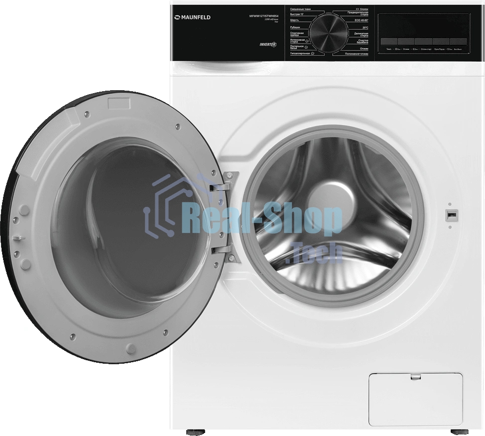 Стиральная машина Maunfeld MFWM127ISTWH054 белый, загрузка фронтальная 7 кг, 1200 об/мин, класс A+++