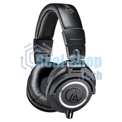 Гарнитура проводная AUDIO-TECHNICA ATH-M50X Black мониторные,закрытые,диаметр 45мм,част 15-28000Гц,макс. входн мощность 1600мВт,импеданс 38Ом,чувствительность 99дБ,два кабеля в комплекте: витой и прямой, черный