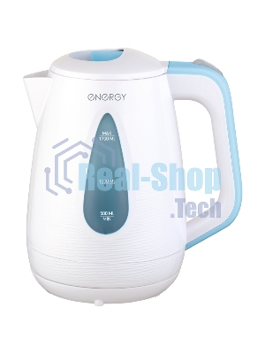Чайник электрический Energy E-214 белый/голубой (1.7 л, диск)