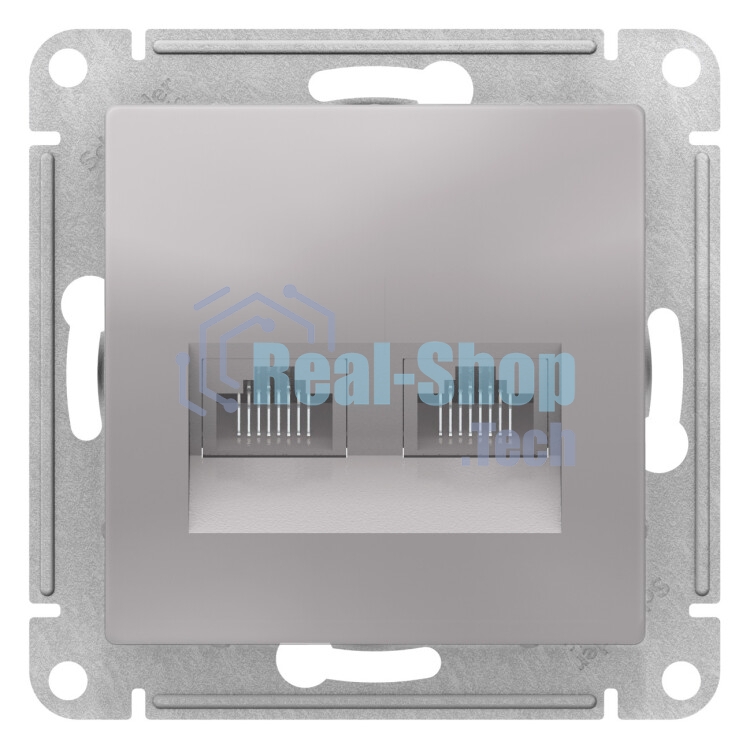 Алюминий Розетка двойная компьютерная RJ45+RJ45, кат.5E, механизм Schneider Electric