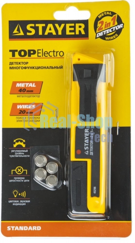 Металлоискатель STAYER 45296 standard topelectro многофункциональный 2в1