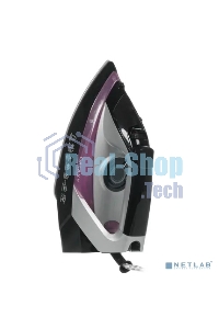 Утюг Galaxy Line GL 6128, фиолетовый с черным, паровой, 2200 Вт, постоянный пар 30 г/мин, паровой удар 140 г/мин, функции: самоочистка, антикапля, антинакипь, функция увлажнения, вертикальное отпаривание, защита от перегрева, индикатор нагрева, керамическ