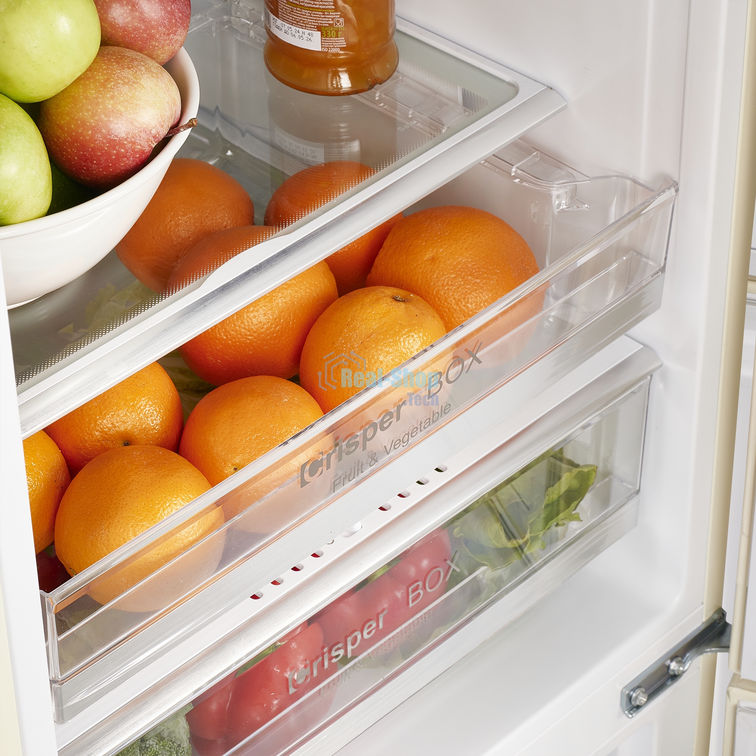 Холодильник Maunfeld MFF186NFRBG бежевый двухкамерный 181/71л морозилка снизу