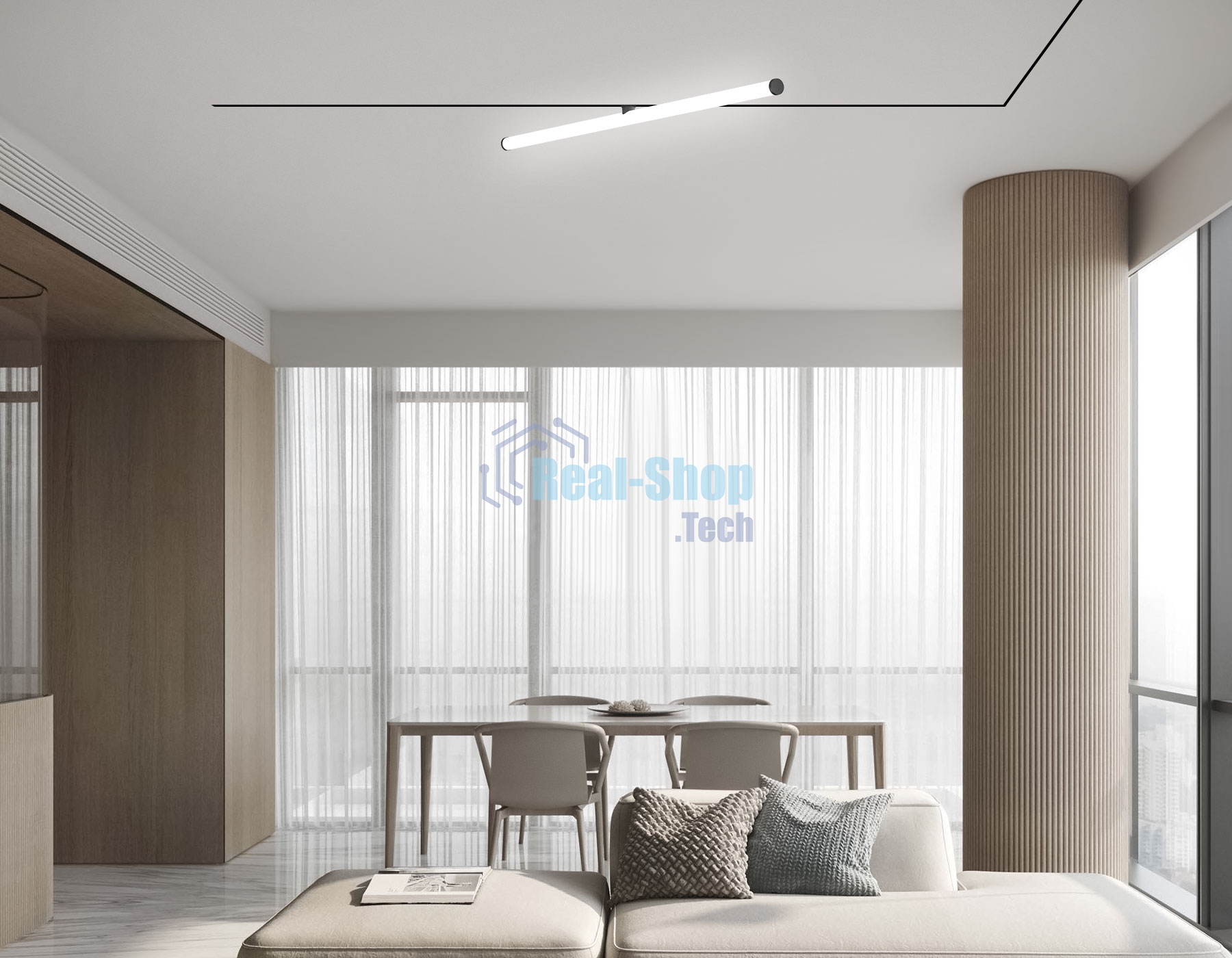 Трековый светильник GL2380 BK черный IP20 30W 3CCT 3000-6400K 48V 900*25*73