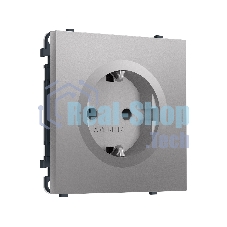 Комплект механизма электрической розетки SIGMA Сталь матовый 50Hz 2P+E с/з с/ш 16A-250V QUANT PRO (SP5070, PR141)