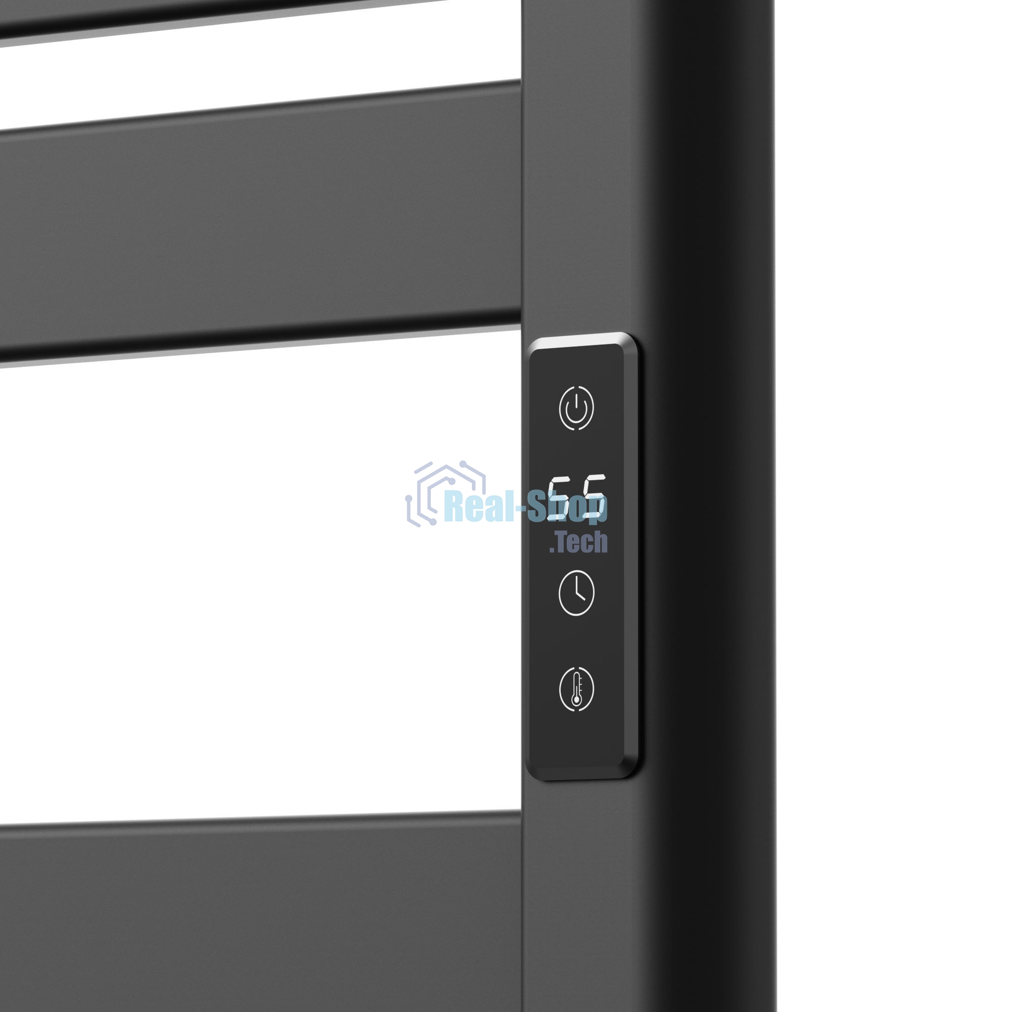 Полотенцесушитель дизайнерский электрический BAU Elite Elegant Black 60х45, подключение справа, черн