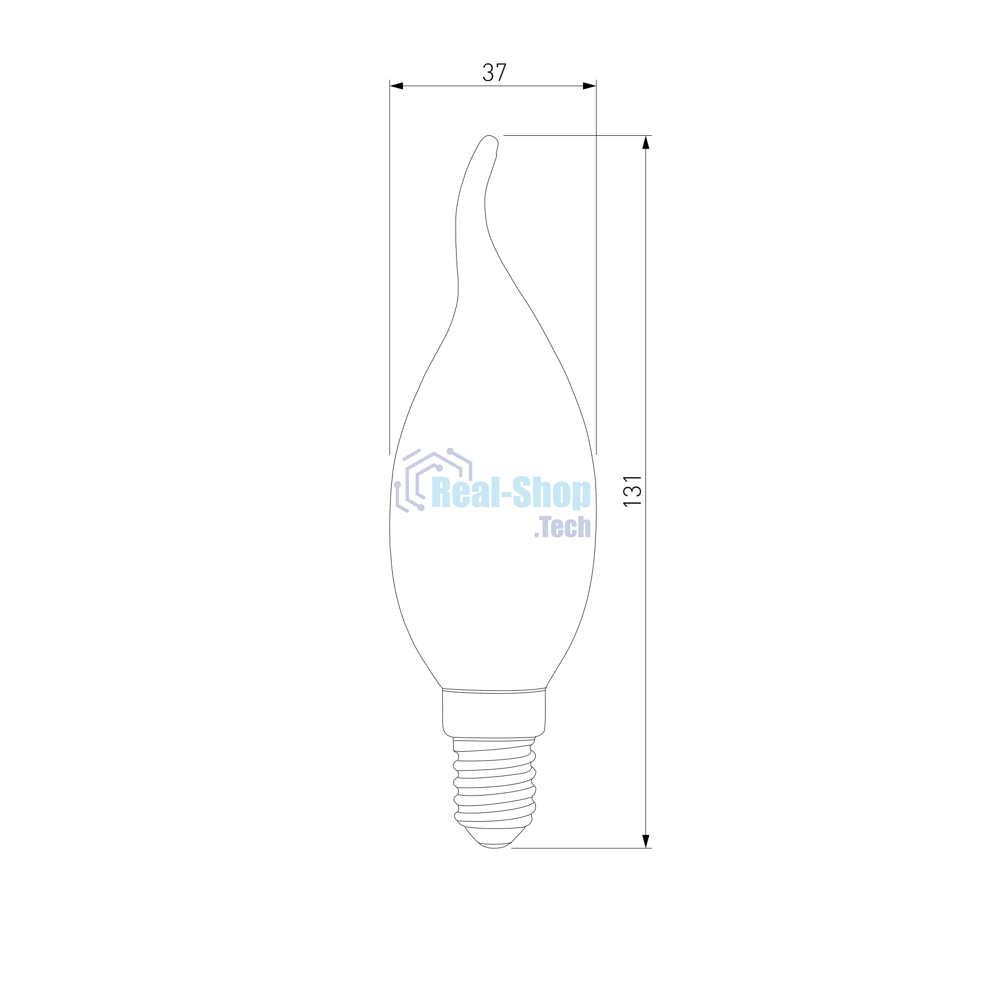 BLE1420 / Светодиодная лампа Свеча на ветру BLE1420 СDW LED D 6W 6500K E14