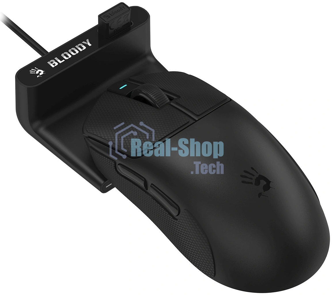 Мышь беспроводная/проводная A4tech Bloody R77UltraDock черный, 20000 dpi, USB Type-A, радиоканал, кнопки - 5