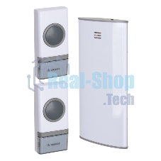 Звонок дверной беспроводной Космос KOC_AG307C232 мелодии, 150м, белый, 2 кнопки