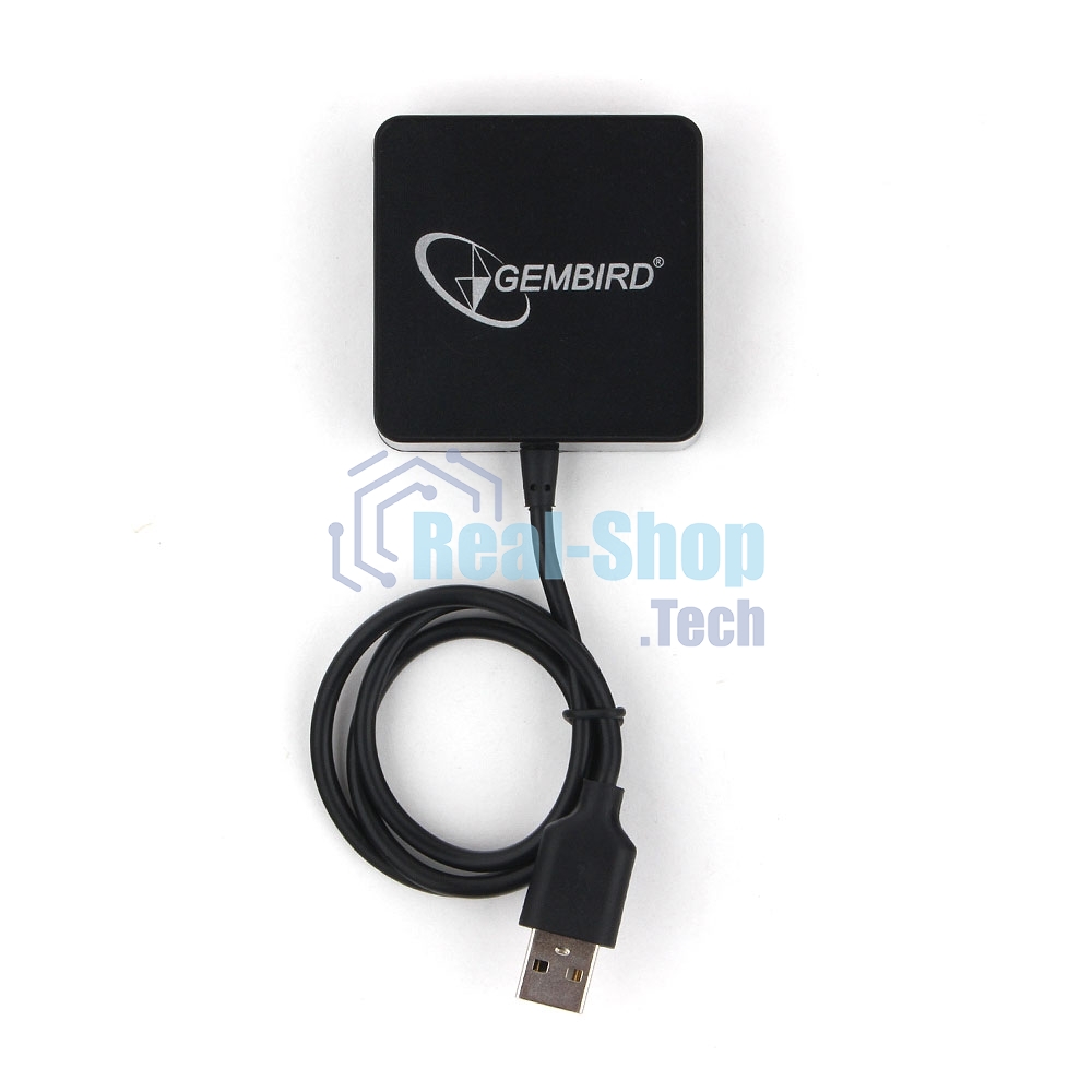 USB-концентратор USB 2.0 Gembird UHB-242, 4 порта, блистер, черный