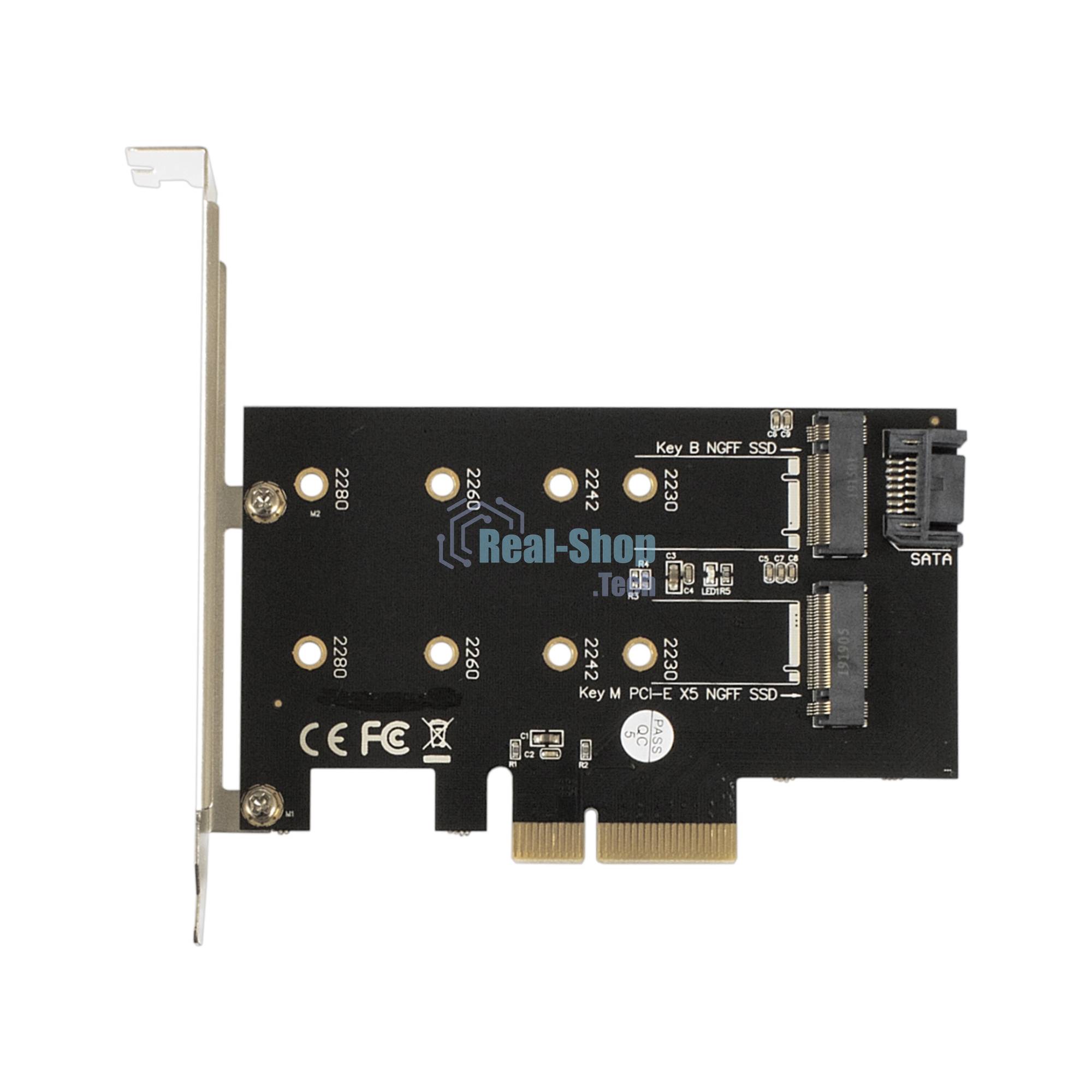 Переходник ExeGate EXE-509 M.2 B key + M.2 M Key -> PCI-Ex4/SATA