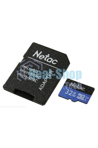 Флеш карта microSDHC 32Gb Netac P500 NT02P500STN-032G-R (с SD адаптером) 80Mb/s